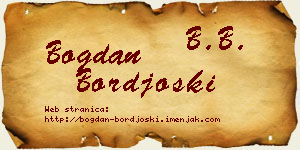 Bogdan Borđoški vizit kartica